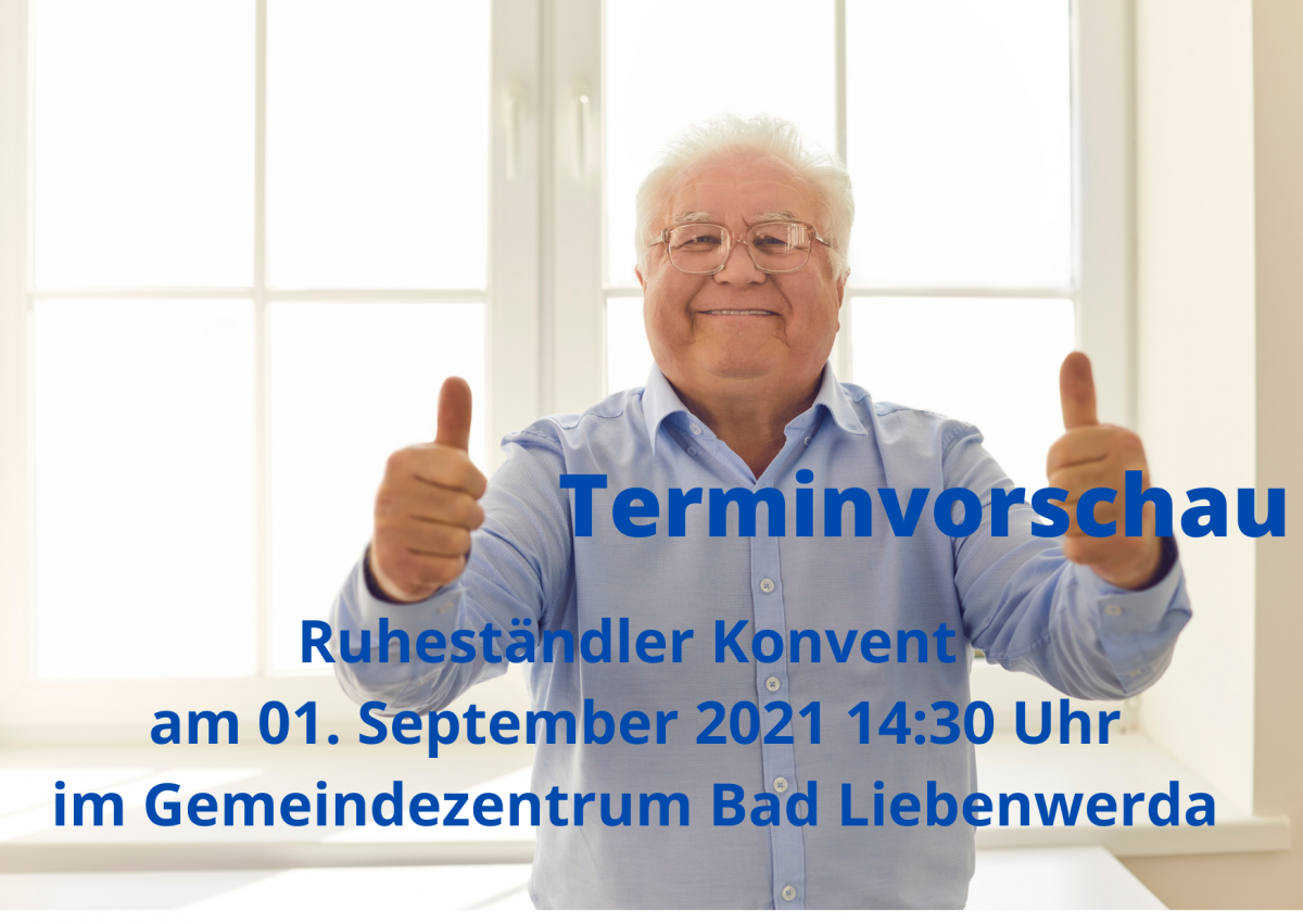 Terminvorschau Ruheständler Konvent Terminvorschau Ruheständler Konvent