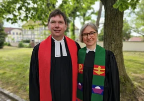 Pfarrer Steffen Doms und Pfarrerin Annegret Doms wurden am Samstag feierlich verabschiedet. Foto Saskia Bugai | Foto: Saskia Bugai